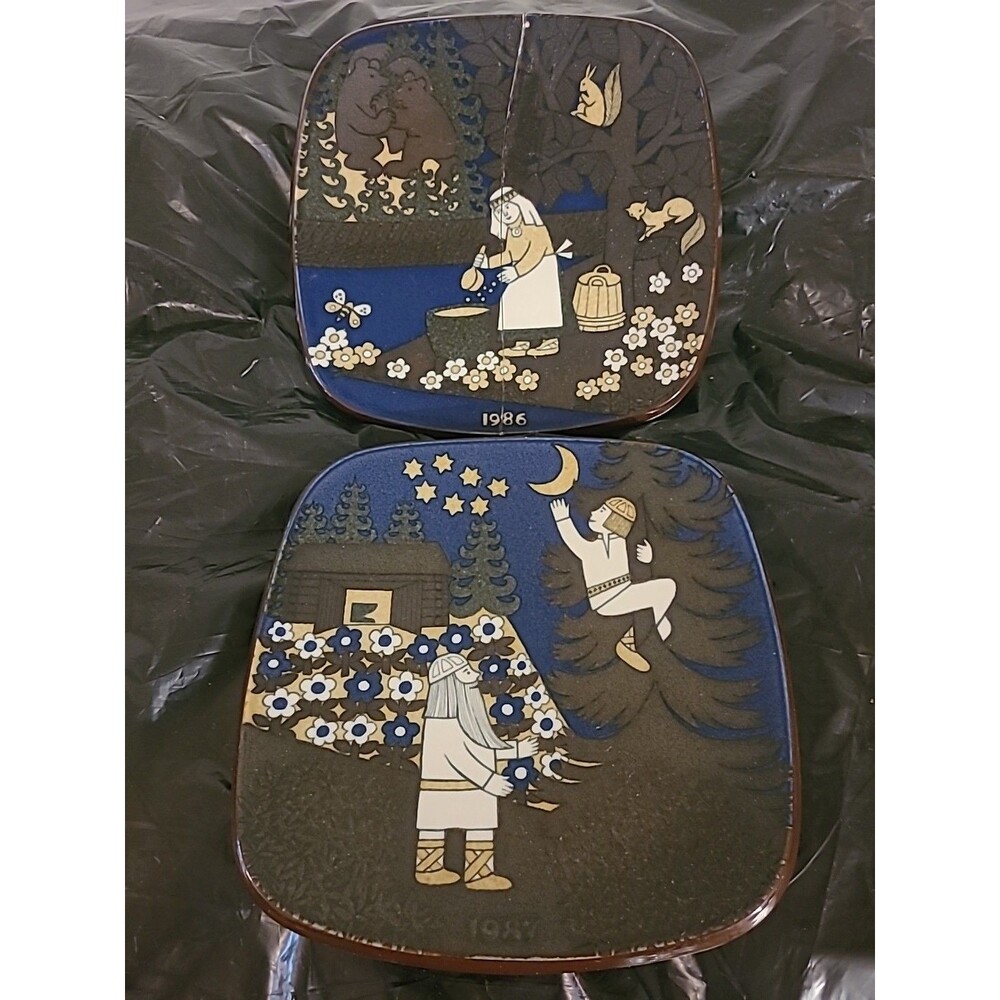 Kalevala Series Arabia Finland Annual Collector Plate 1986-7 Raija Uosikkinen Sq
